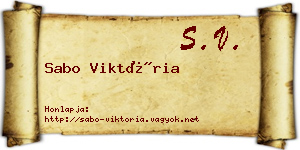 Sabo Viktória névjegykártya